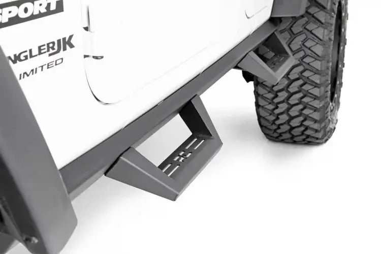 Load image into Gallery viewer, Rough Country | 2007-2018 Jeep Wrangler JK 4WD Contoured Drop Steps | 90765B