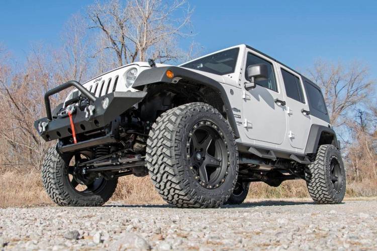 Load image into Gallery viewer, Rough Country | 2007-2018 Jeep Wrangler JK 4WD Contoured Drop Steps | 90765B