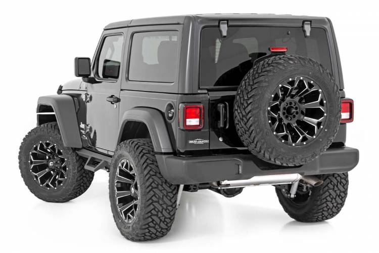 Load image into Gallery viewer, Rough Country | 2018-2024 Jeep Wrangler JL 4WD 2 Door Contoured Drop Steps