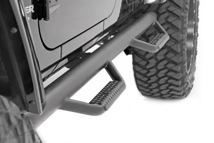 Load image into Gallery viewer, Rough Country | 2007-2018 Jeep Wrangler JK 4WD 4 Door Wheel To Wheel Nerf Steps