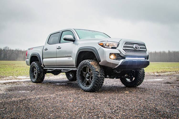 Load image into Gallery viewer, Rough Country | 2005-2023 Toyota Tacoma Double Cab 5' Bed Nerf Steps | RCT0580CC
