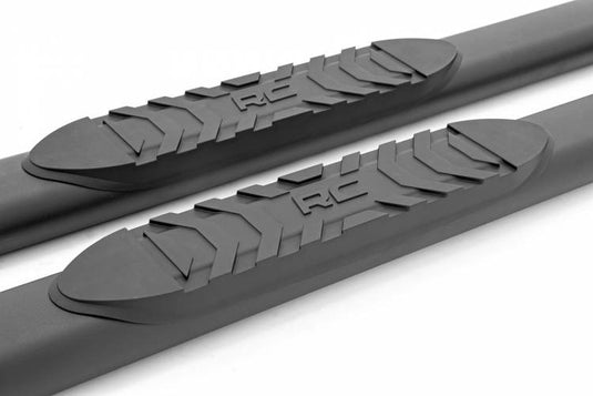 Rough Country | 2005-2023 Toyota Tacoma Double Cab 2WD / 4WD Black Oval Nerf Steps