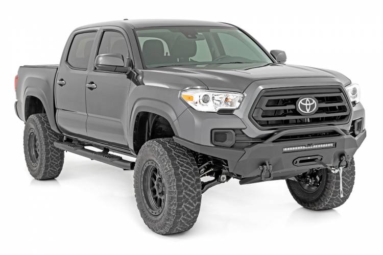 Load image into Gallery viewer, Rough Country | 2005-2023 Toyota Tacoma Double Cab 2WD / 4WD Black Oval Nerf Steps
