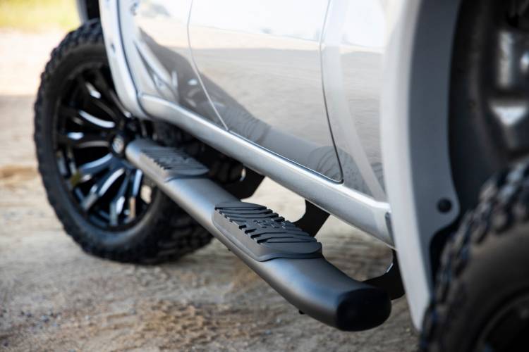 Load image into Gallery viewer, Rough Country | 2019-2024 GM 1500 / 2500 HD / 3500 HD Black Oval Nerf Steps - Crew Cab - DEF Tank