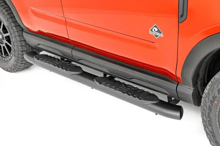Load image into Gallery viewer, Rough Country | 2021-2023 Ford Bronco Sport Crew Cab 4WD Black Oval Nerf Steps | 21006