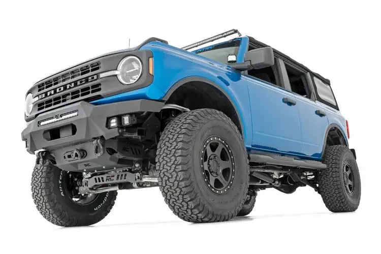 Load image into Gallery viewer, Rough Country | 2021-2023 Ford Bronco 4 Door 4WD Black Oval Nerf Steps | 21011