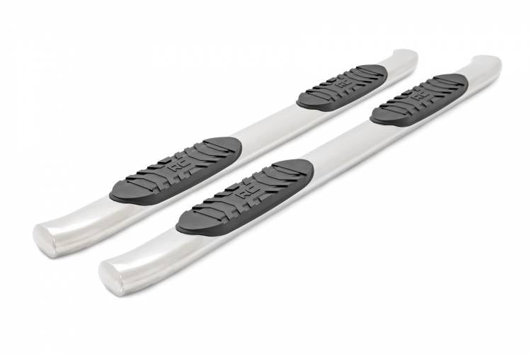 Load image into Gallery viewer, Rough Country | 2019-2024 GM Sierra / Silverado Crew Cab Stainless Oval Steps