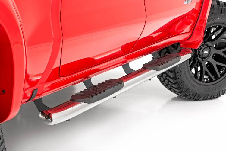 Load image into Gallery viewer, Rough Country | 2019-2024 GM Sierra / Silverado Crew Cab Stainless Oval Steps