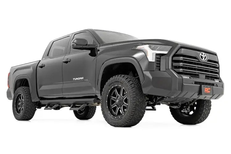 Load image into Gallery viewer, Rough Country | 2022-2023 Toyota Tundra Crew Cab 2WD / 4WD SRX2 Adjustable Aluminum Steps