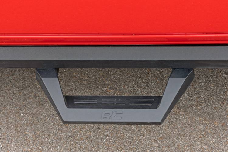 Load image into Gallery viewer, Rough Country | 2019-2024 Dodge Ram 1500 Crew Cab / 2021-2024 TRX SRX2 Adjustable Aluminum Steps