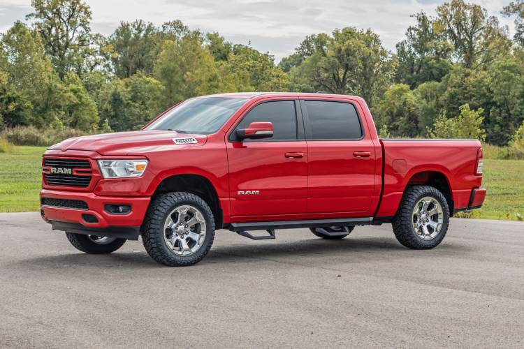 Load image into Gallery viewer, Rough Country | 2019-2024 Dodge Ram 1500 Crew Cab / 2021-2024 TRX SRX2 Adjustable Aluminum Steps