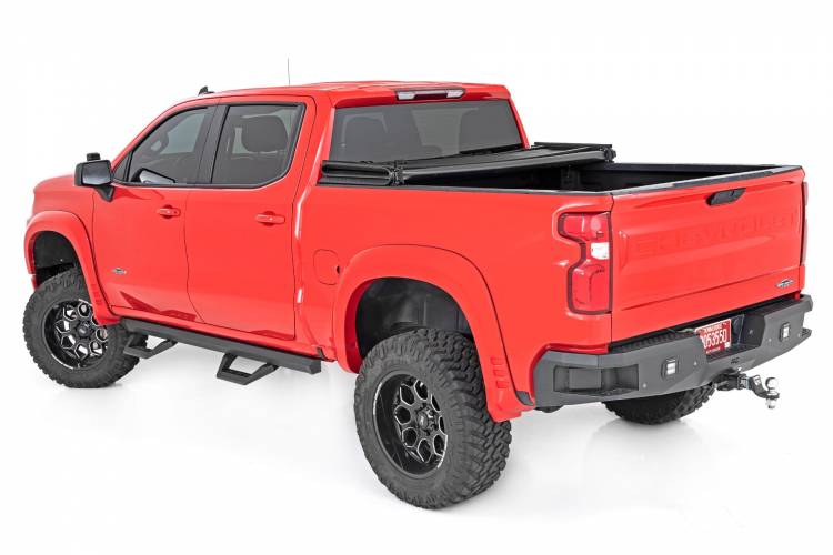 Load image into Gallery viewer, Rough Country | 2019-2024 GM 1500 / 2500 HD Crew Cab 2WD / 4WD SRX2 Adjustable Aluminum Steps