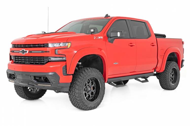 Load image into Gallery viewer, Rough Country | 2019-2024 GM 1500 / 2500 HD Crew Cab 2WD / 4WD SRX2 Adjustable Aluminum Steps