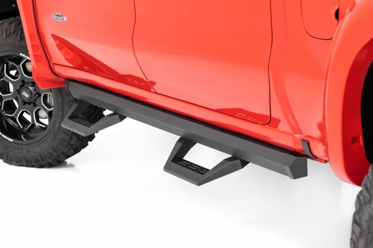 Load image into Gallery viewer, Rough Country | 2019-2024 GM 1500 / 2500 HD Crew Cab 2WD / 4WD SRX2 Adjustable Aluminum Steps