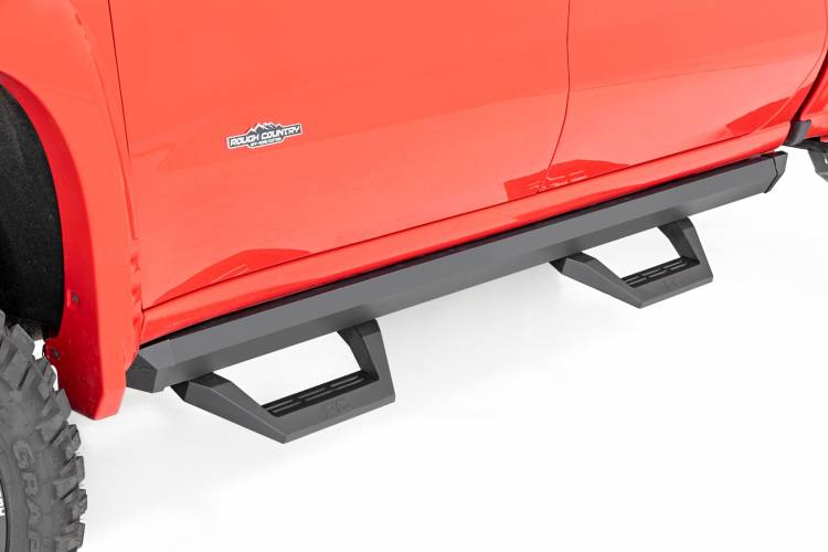 Load image into Gallery viewer, Rough Country | 2019-2024 GM 1500 / 2500 HD Crew Cab 2WD / 4WD SRX2 Adjustable Aluminum Steps