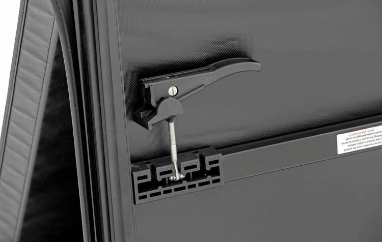 Load image into Gallery viewer, Rough Country | 2019-2024 Dodge Ram 1500 / 2021-2024 TRX Soft Tri-Fold Bed Cover - 5' 7 Inch Bed