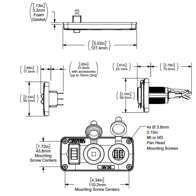 Load image into Gallery viewer, Genesis Offroad | Two Socket Accessory Panel