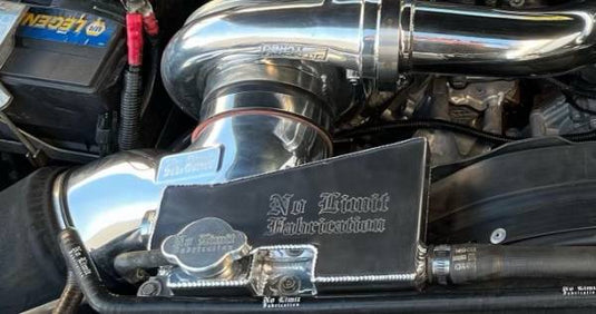 No Limit Fabrication | 2017-2024 Ford 6.7L Power Stroke Factory Replacement Secondary Coolant Tank - Polished