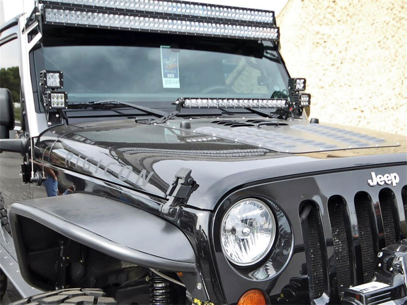 Load image into Gallery viewer, Rigid Industries | 2007-2018 Jeep Wrangler JK - 20in E/SR-Series Bar Hood Mount Kit