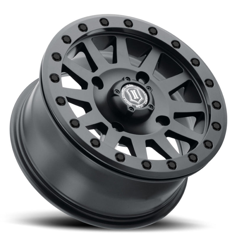 Load image into Gallery viewer, ICON Compression 15x7 4x156 12mm Offset 4+3 BS 132mm Bore Satin Black Wheel