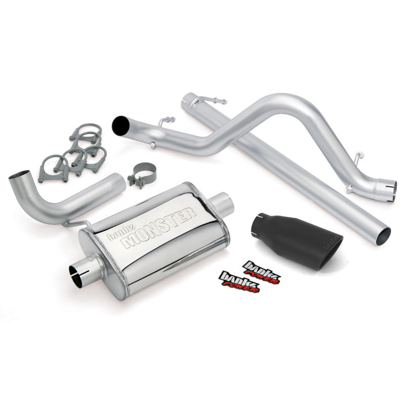 Load image into Gallery viewer, Banks Power | 2007-2011 Jeep 3.8L Wrangler - 2 Door Monster Exhaust System - 2.5 Inch SS Single Exhaust With Black Tip
