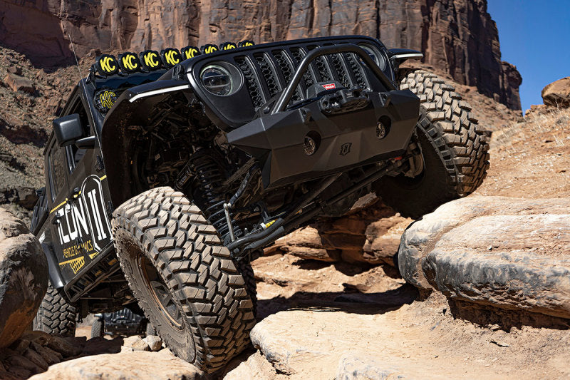 Load image into Gallery viewer, ICON 2018+ Jeep Wrangler JL / 2020+ Jeep Gladiator JT Pro Recessed Impact Front Bumper w/Bar & Tabs