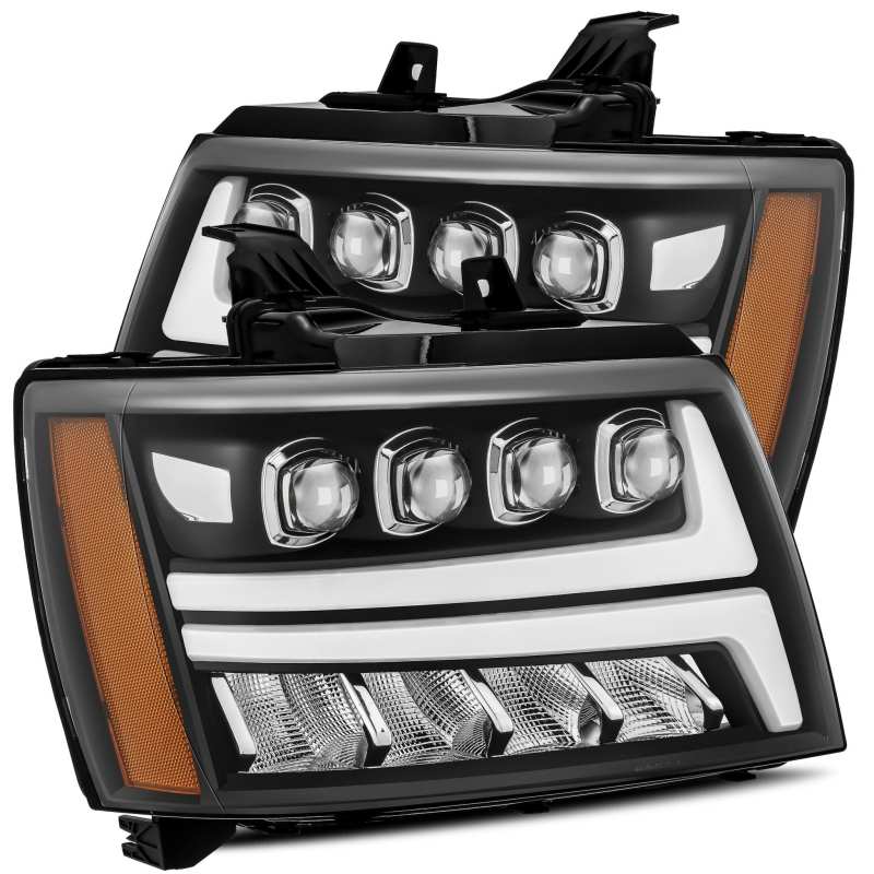 Load image into Gallery viewer, AlphaRex 07-13 Chevy Avalanche?NOVA LED Proj Headlights Plank Style Matte Black w/Activ Light/DRL
