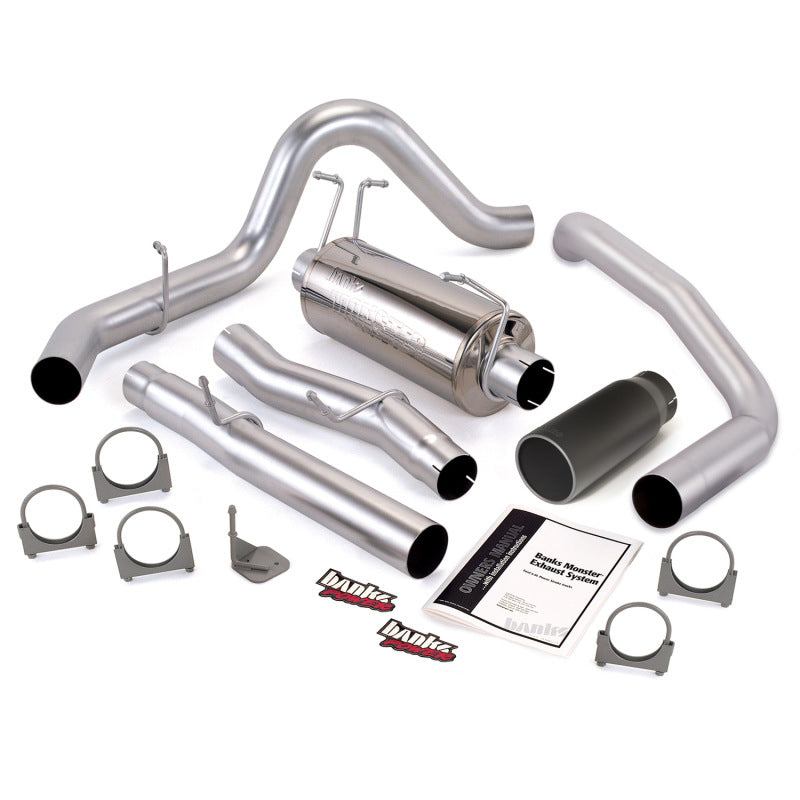 Load image into Gallery viewer, Banks Power | 2003-2007 Ford 6.0L Power Stroke ECSB Monster Exhaust System - 4 Inch SS Single Exhaust With Black Tip