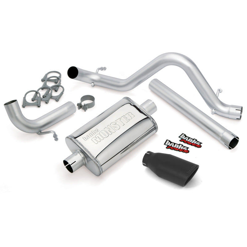 Load image into Gallery viewer, Banks Power | 2012-2018 Jeep Wrangler JK Unlimited 4 Door Monster Exhaust System - 2.5 Inch SS Single Exhaust With Black Tip