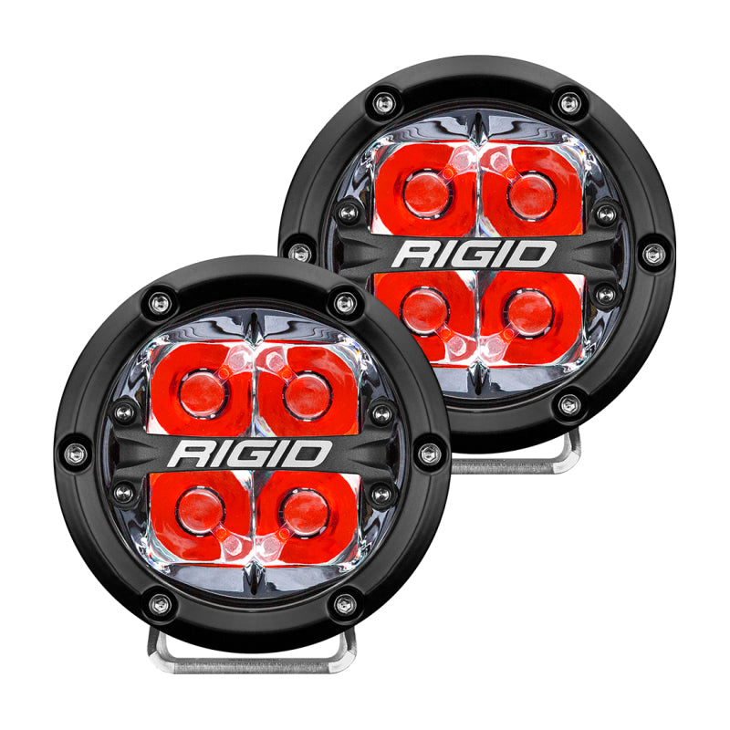Load image into Gallery viewer, Rigid Industries | 360-Series 4 Inch LED Off-Road Spot Beam - Red Backlight (Pair)