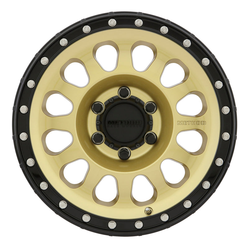 Load image into Gallery viewer, Method | MR315 17x8.5 0mm Offset 6x120 67mm CB Gold/Black Street Loc Wheel