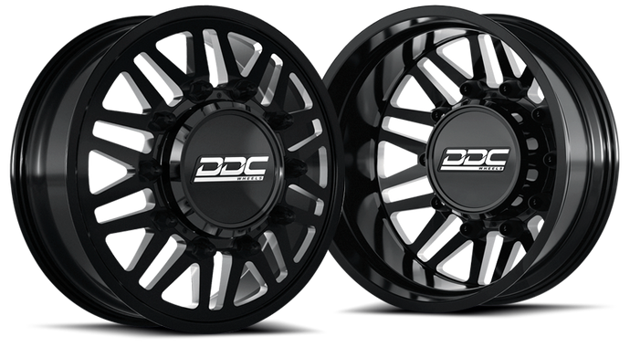 DDC | Dually Wheels 94-18 RAM 92-10 GM Aftermath Black / Milled 20X8.25 8X165 12.50