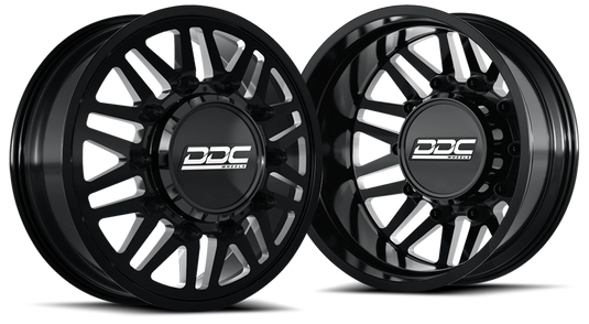 DDC | Dually Wheels 94-18 RAM 92-10 GM Aftermath Black / Milled 20X8.25 8X165 12.50