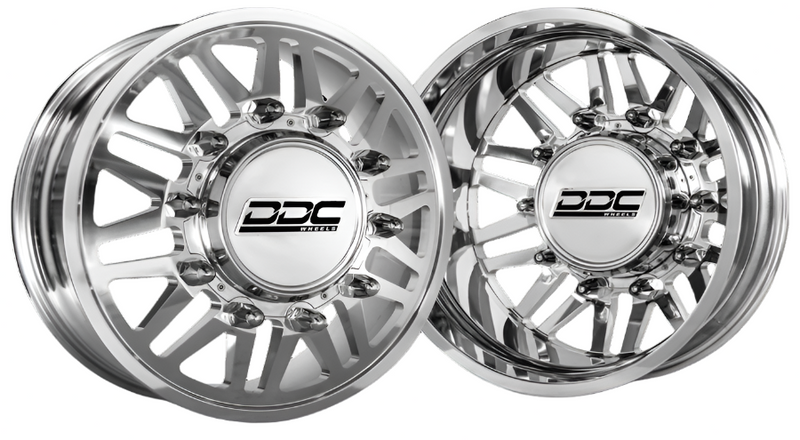 Load image into Gallery viewer, DDC | Dually Wheels 94-18 RAM / 92-10 GM Aftermath Polished 20X8.25 8X165 12.50 Tire
