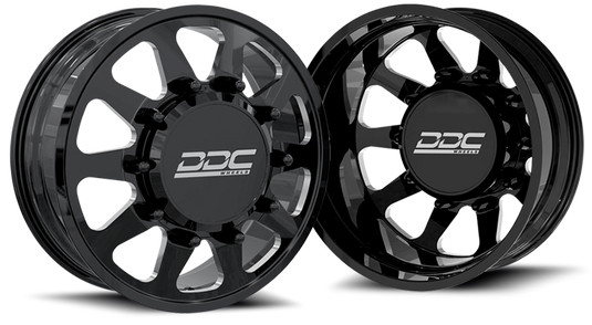 DDC | Dually Wheels The Ten Forged 20x8.25 8x165 Black / Mill 94-18 Dodge Ram 3500 92-10 Silverado / Sierra 3500 87-97 Ford F-350