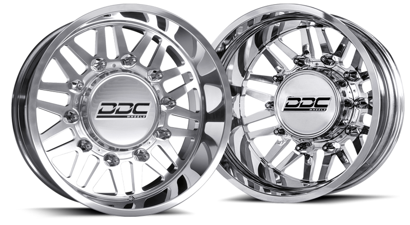 Load image into Gallery viewer, DDC | Dually Wheels Aftermath Polished 22x8.25 8x165 SS Fronts 94-18 Dodge Ram 3500 92-10 Silverado / Sierra 3500 87-97 Ford F-350
