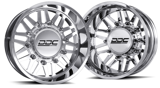 DDC | Dually Wheels Aftermath Polished 22x8.25 8x165 SS Fronts 94-18 Dodge Ram 3500 92-10 Silverado / Sierra 3500 87-97 Ford F-350