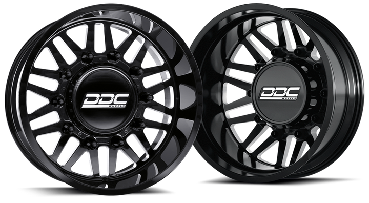 DDC | Dually Wheels Aftermath Black / Mill 22x8.25 8x200 SS Fronts For ...