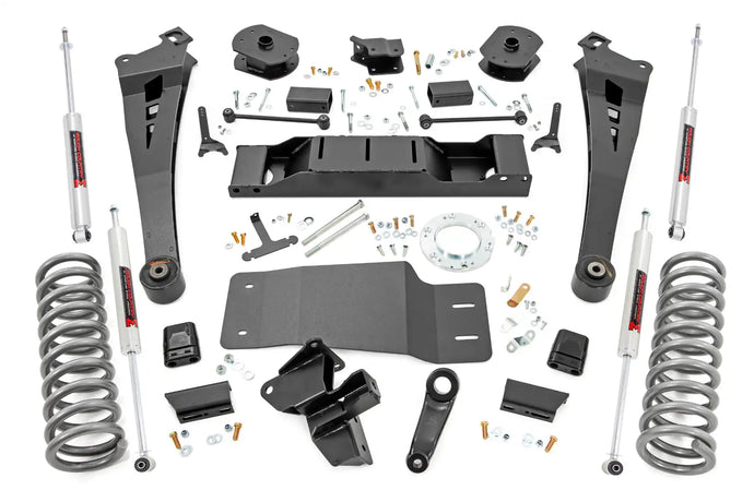 Rough Country | 2019-2024 Dodge Ram 2500 4WD 5 Inch Lift Kit - Standard Rate Front Coil Springs - M1 Shocks