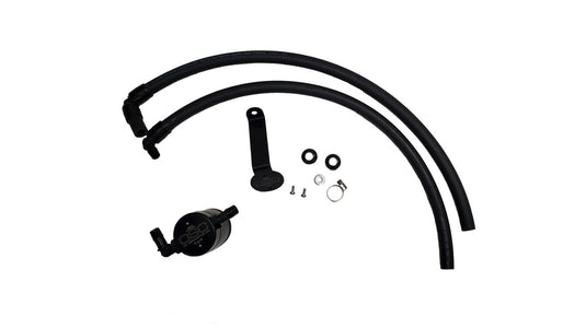 J&L 2022-2025 Toyota Tundra / 2023-2025 Sequoia 3.5L Turbo Oil Separator 3.0 Driver Side - Black Anodized 3115D-B