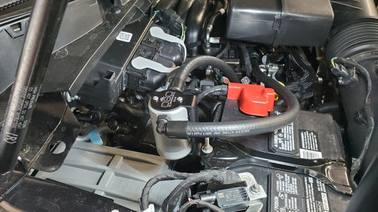 J&L 23-26 Ford F-250/F-350 6.8L;7.3L Oil Separator 3.0 Passenger Side - Clear Anodized