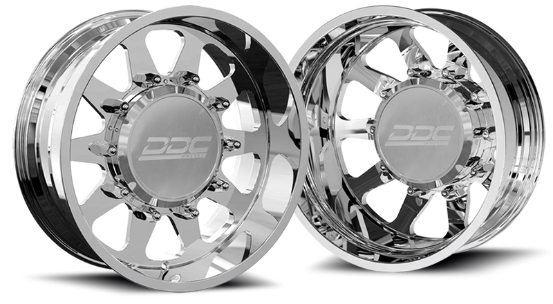Load image into Gallery viewer, DDC | Dually Wheels The Ten Forged 22x8.25 10x225 Polished SS Fronts 15-25 Ford F-450 / F-550 Dodge Ram 08-25 4500 / 5500
