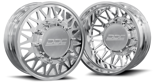 DDC | Dually Wheels The Mesh Forged 22x8.25 10x225 Polished 15-25 Ford F-450 / F-550 Dodge Ram 08-25 4500 / 5500