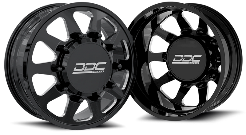 Load image into Gallery viewer, DDC | Dually Wheels The Ten Forged 24x8.25 10x225 Black / Mill 15-25 Ford F-450 / F-550 Dodge Ram 08-25 4500 / 5500
