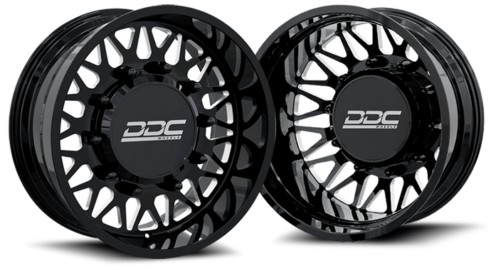 DDC | Dually Wheels The Mesh Forged 22x8.25 8x200 Black / Mill SS Fronts 19-25 Dodge Ram 3500