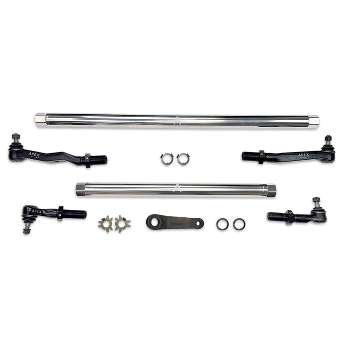 Apex Chassis | 2003-2012 Dodge Ram 2500 / 3500 4WD Pro Lock Steering Kit Polished Aluminum (W/ Pitman Arm)