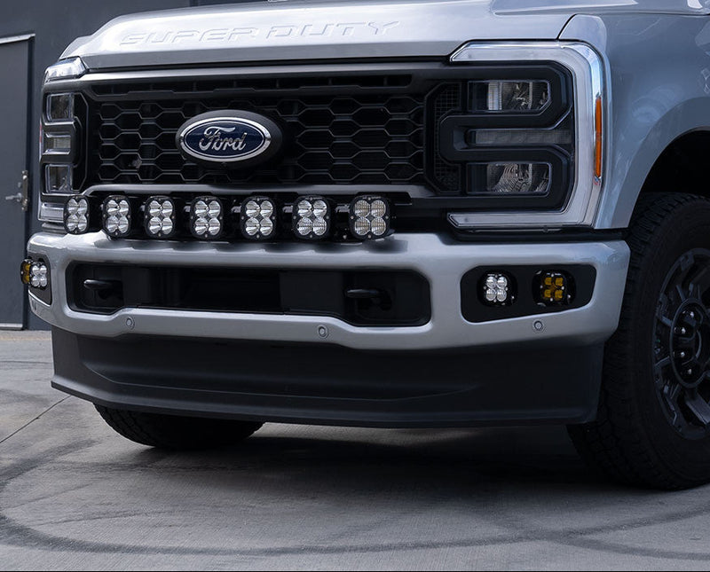 Load image into Gallery viewer, Baja Designs | 2023-2026 Ford F250 / F350 Multi-Pattern 7 XL Pro Linkable Clear LED Bumper Light Bar Kit
