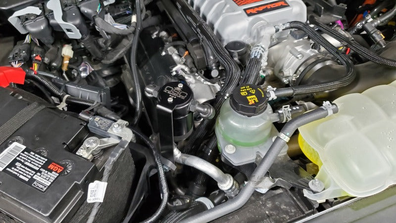 Load image into Gallery viewer, J&amp;L 23-25 Ford F-150 Raptor R Oil Separator 3.0 Passenger Side - Black Anodized
