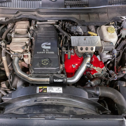 Banks Power | 2019-2024 Dodge Ram 6.7L Cummins Cab & Chassis Monster-Ram Intake System With Fuel Line - Red With Heater System