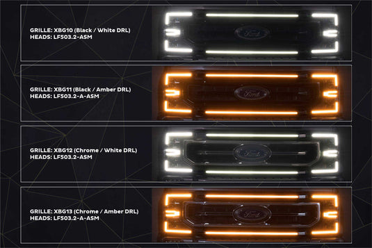 Morimoto | 2020-2022 Ford Super Duty XBG LED DRL Grille | Chrome Finish / Amber DRL